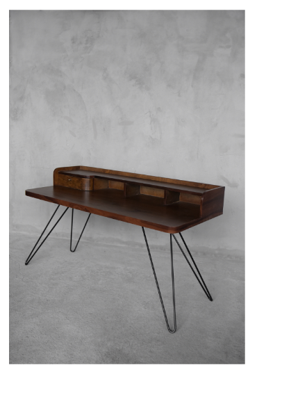 Vintage mid-century german walnut lady desk, 1950s