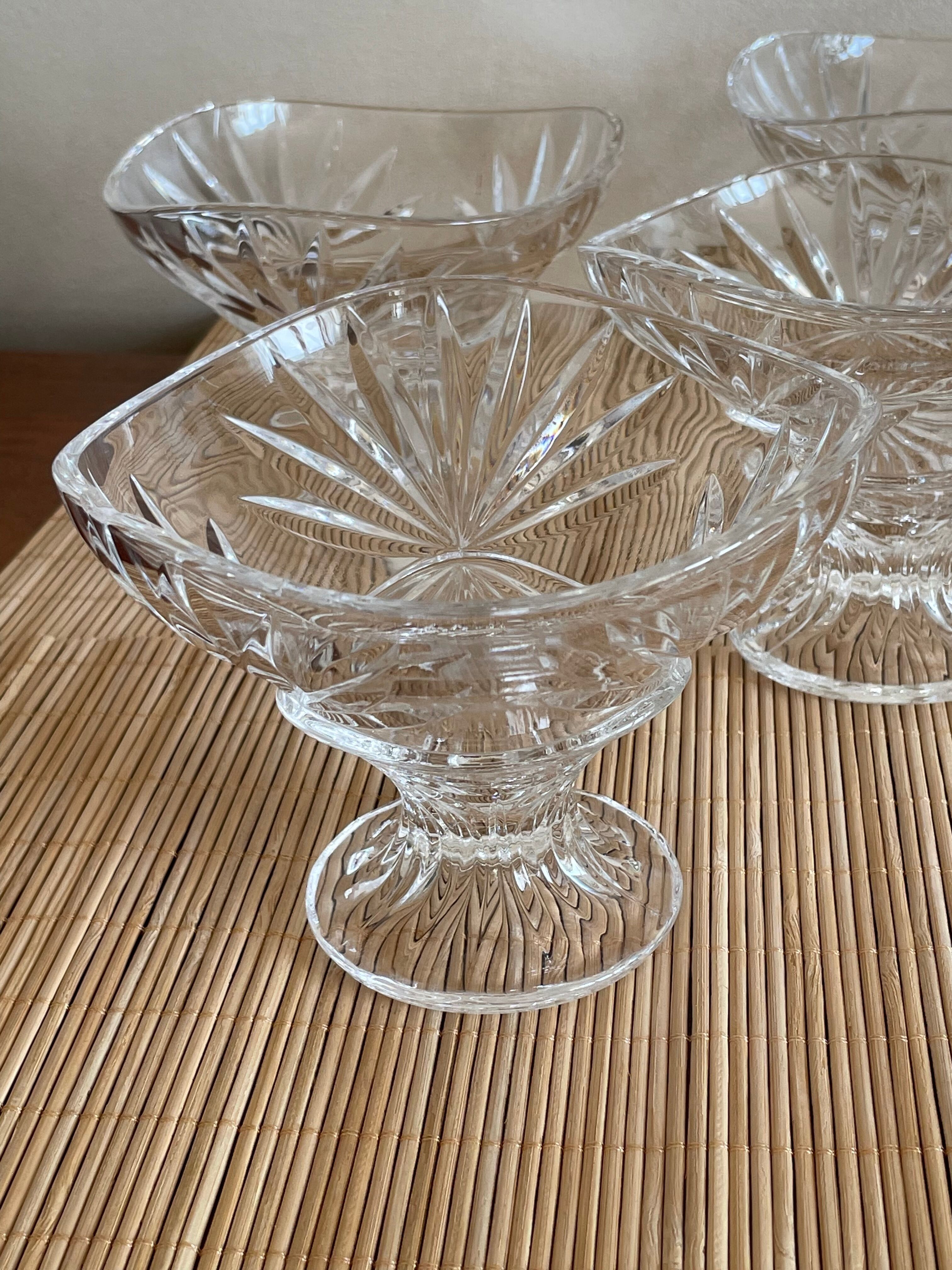 5 ice cream cups, Arques crystal fruits