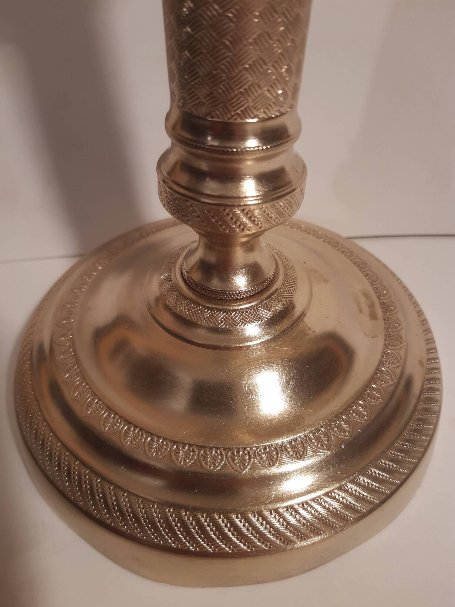 Pair of bronze torches or richly chiseled golden airain 19th century