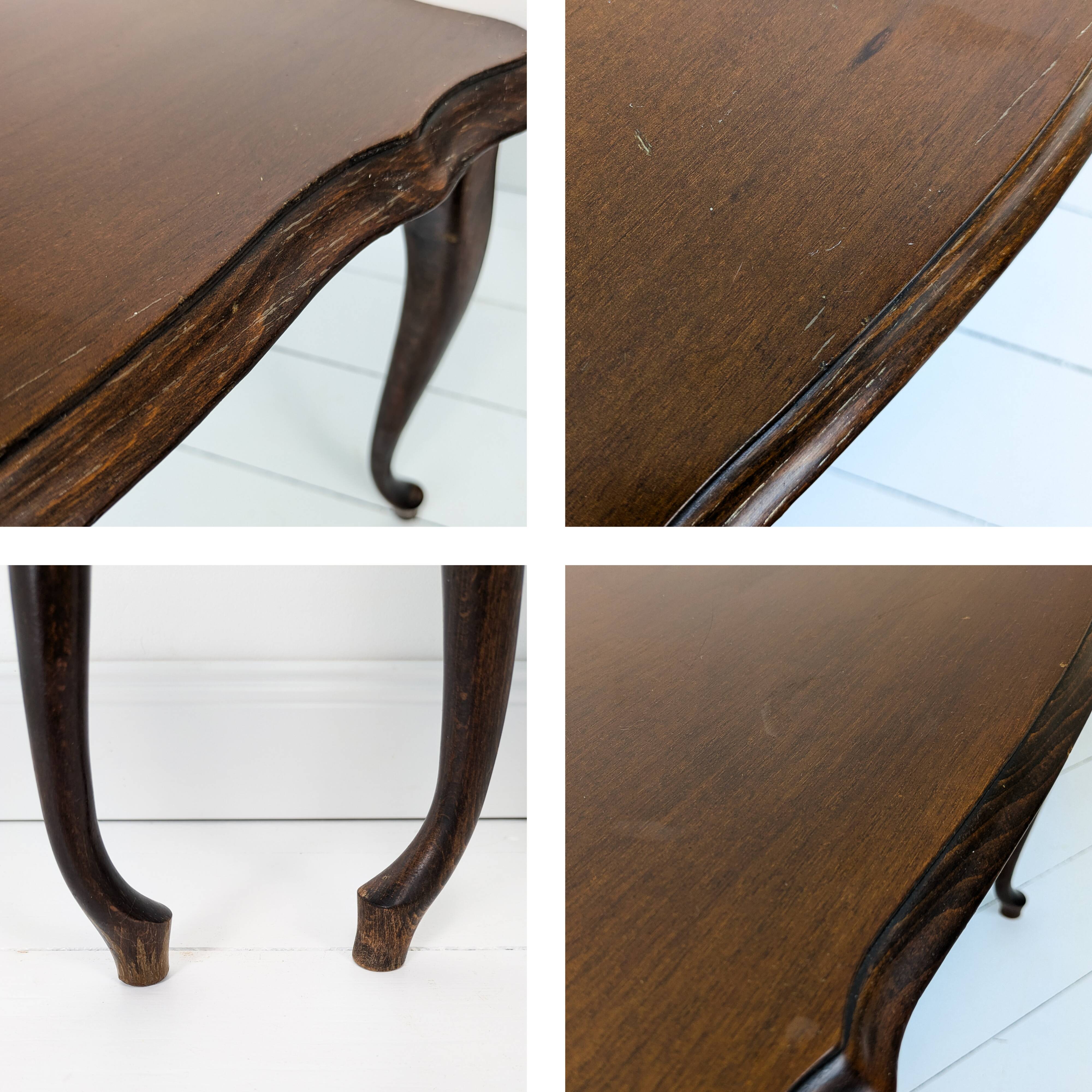 Lot de 2 tables d'appoint tables gigognes Chippendale courbes rectangulaires vintage midcentury ban