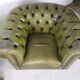 Paire de fauteuils Chesterfield cuir vert