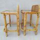 Paire de chevets vintage rotin et verre