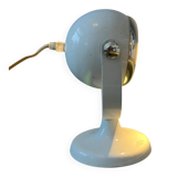 Mid-century small white space age eyeball table lamp
