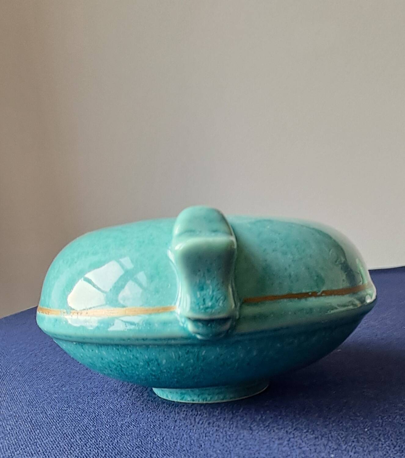 Earthenware milk jug signed Molin, Charolles. 1970s.
