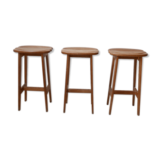 Set de 3 tabourets de bar Guillerme et Chambron