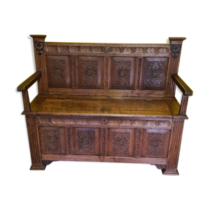 banc antique en chêne