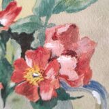 Aquarelle vintage de fleurs, signée Griggs