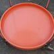 Desserte vintage seventies orange et chrome