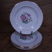 6 floral half porcelain dinner plates KIFO Amandinoise