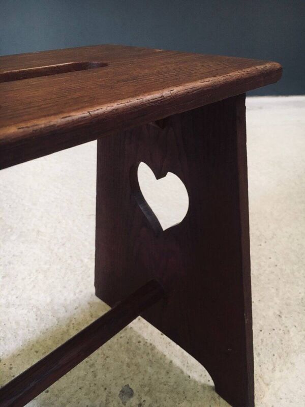 Arts & Crafts Heart Stools, Belgium, 1920s, Set of 2