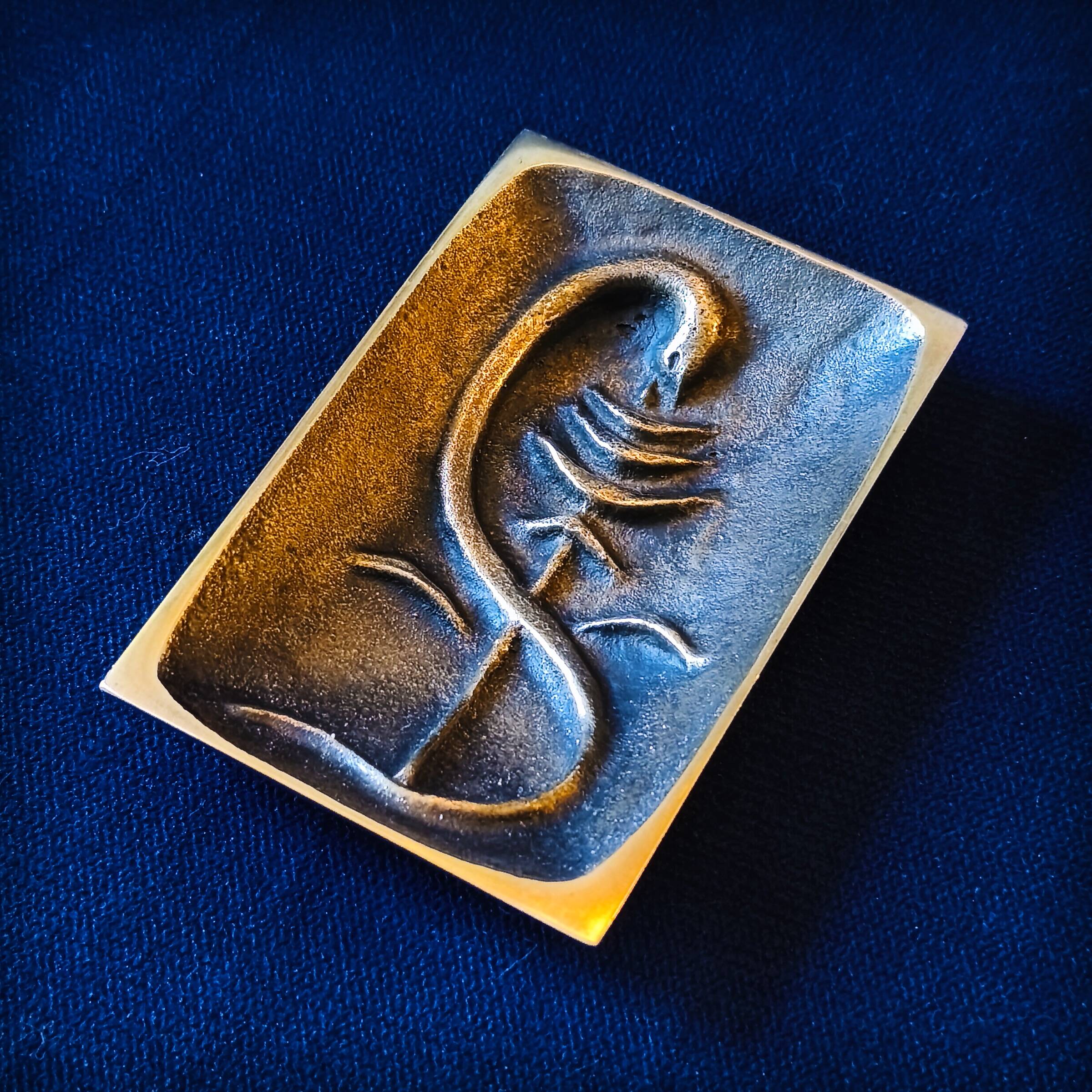 Brutalist bronze ashtray by Alfieri Gardone for Lauterbach.