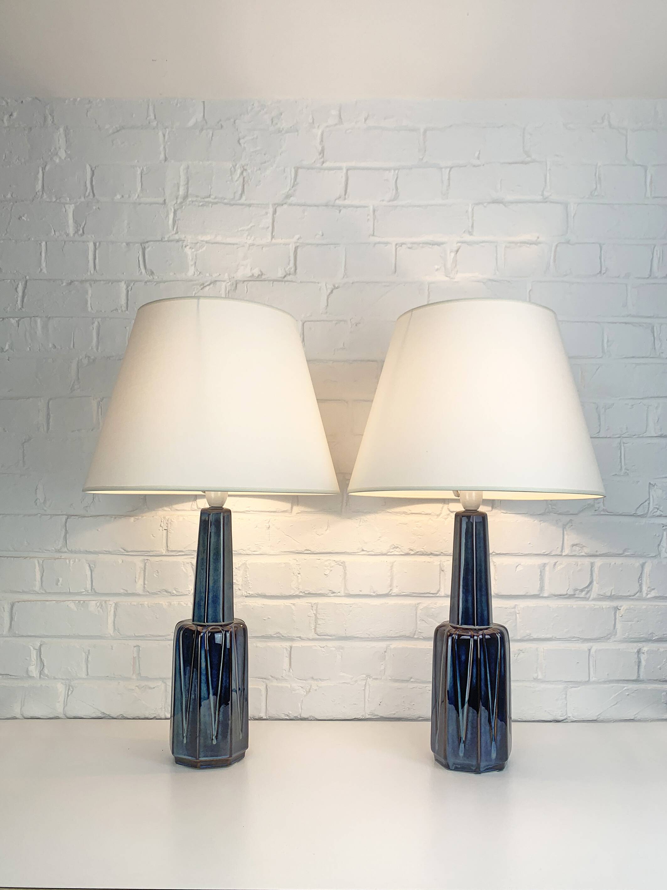 Pair of Einar Johansen ceramic table lamps, Soholm, Denmark, 1960s