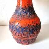 Vintage coral stoneware lamp west germany