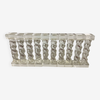 Ten old lucite twisted knife holders