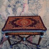 Marquetry games table.