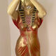 Lampe torchère statue égyptienne rouge