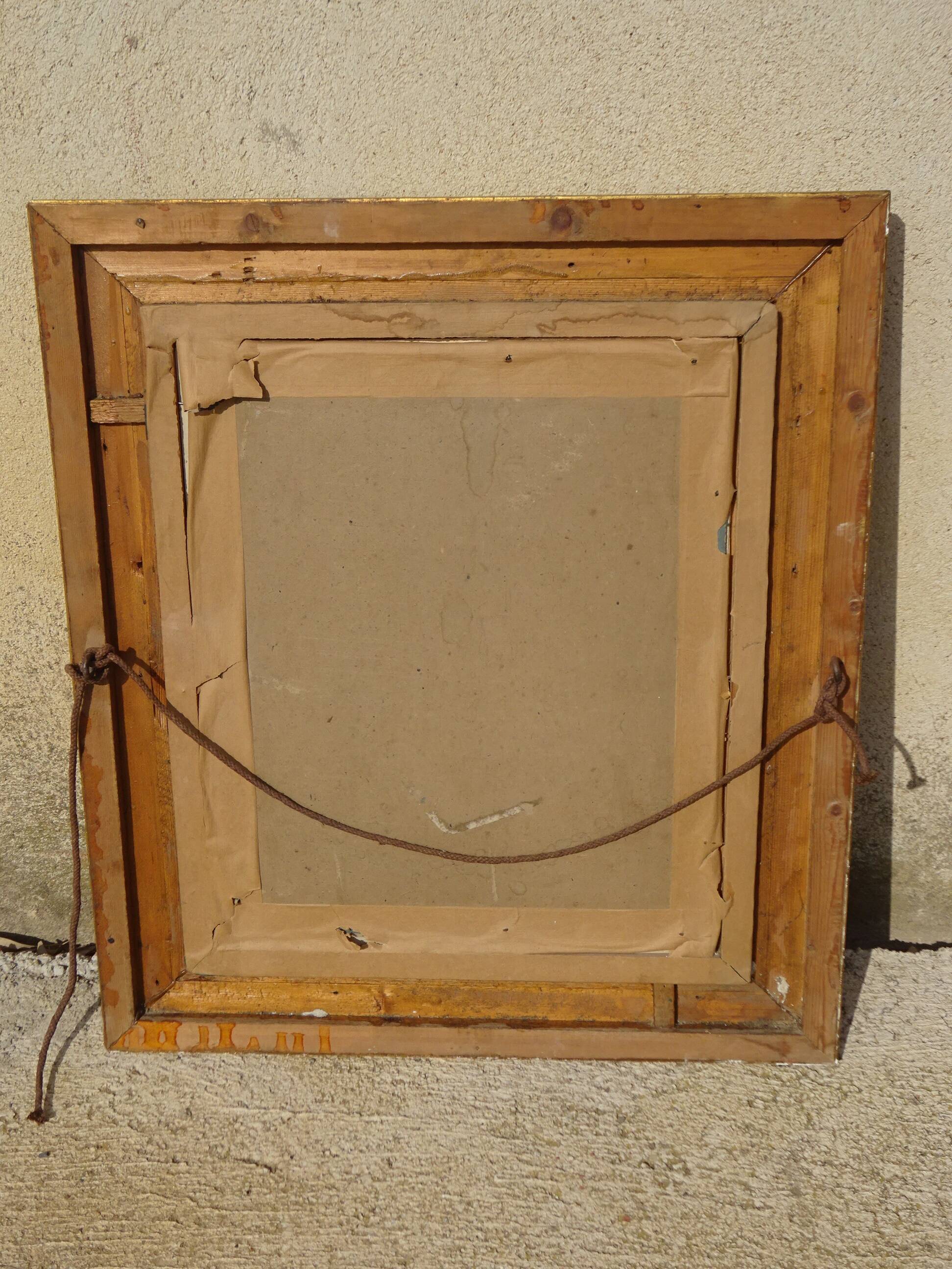 old photo portrait in golden frame (54x62 cm), 1910