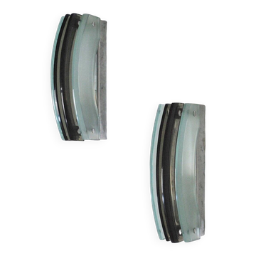 Satin crystal wall light by Fontana Arte, 1960s, set of 2.