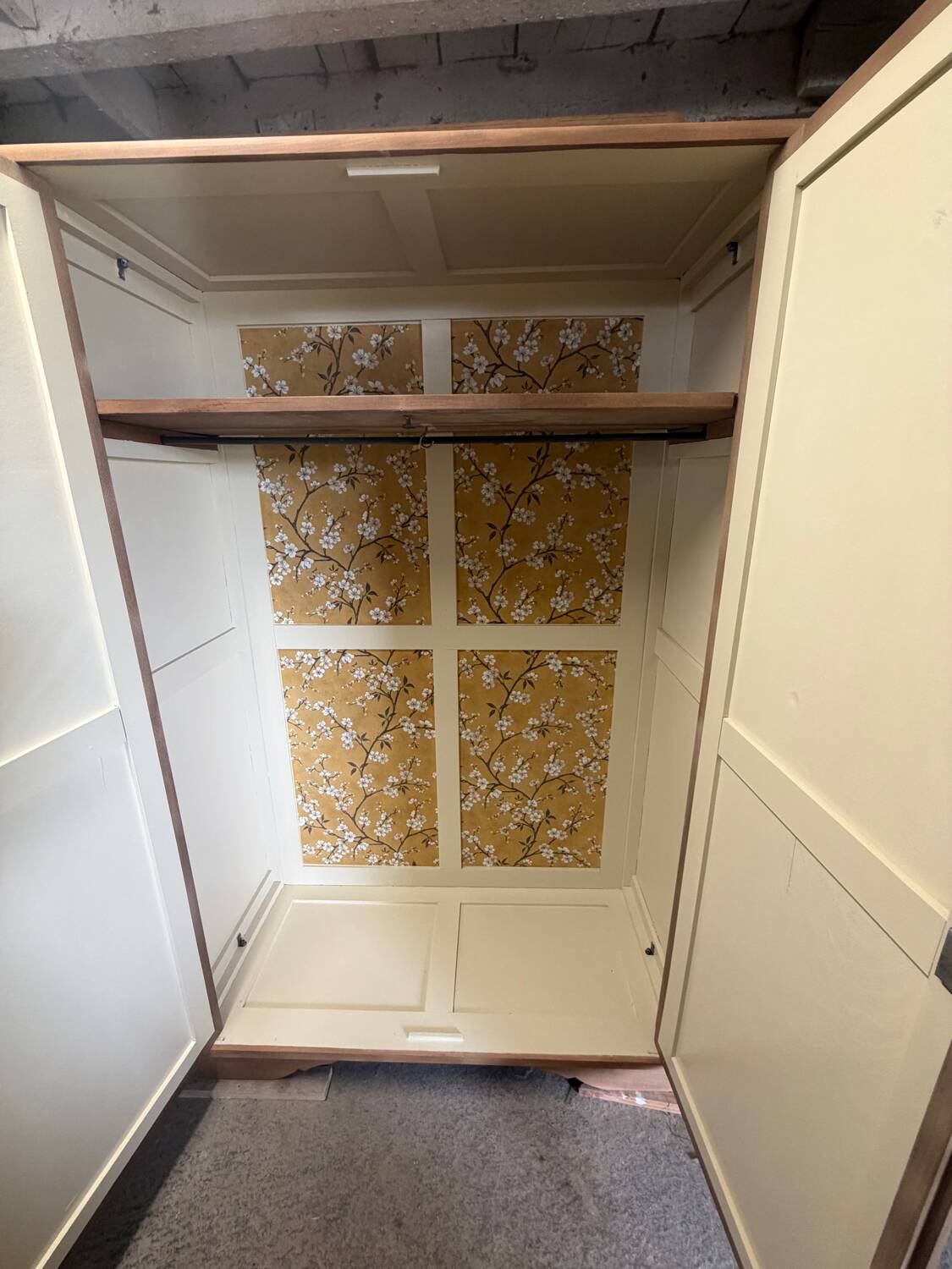 Parisian Art Deco wardrobe in natural wood