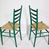 Mid-Century Italian Dining Chairs with Woven Seats, Set of 6, 1960s–70s