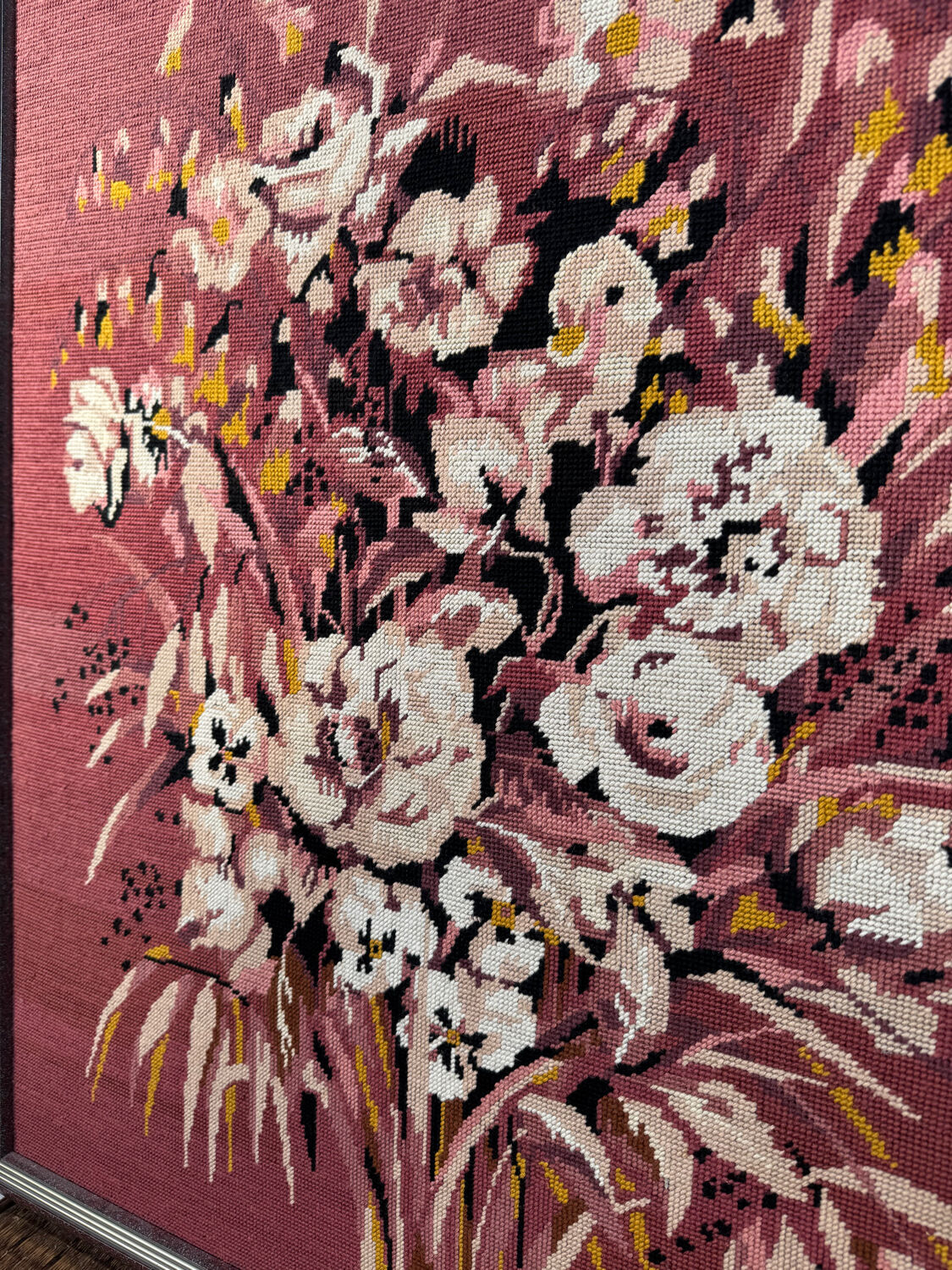 Large vintage floral tapestry