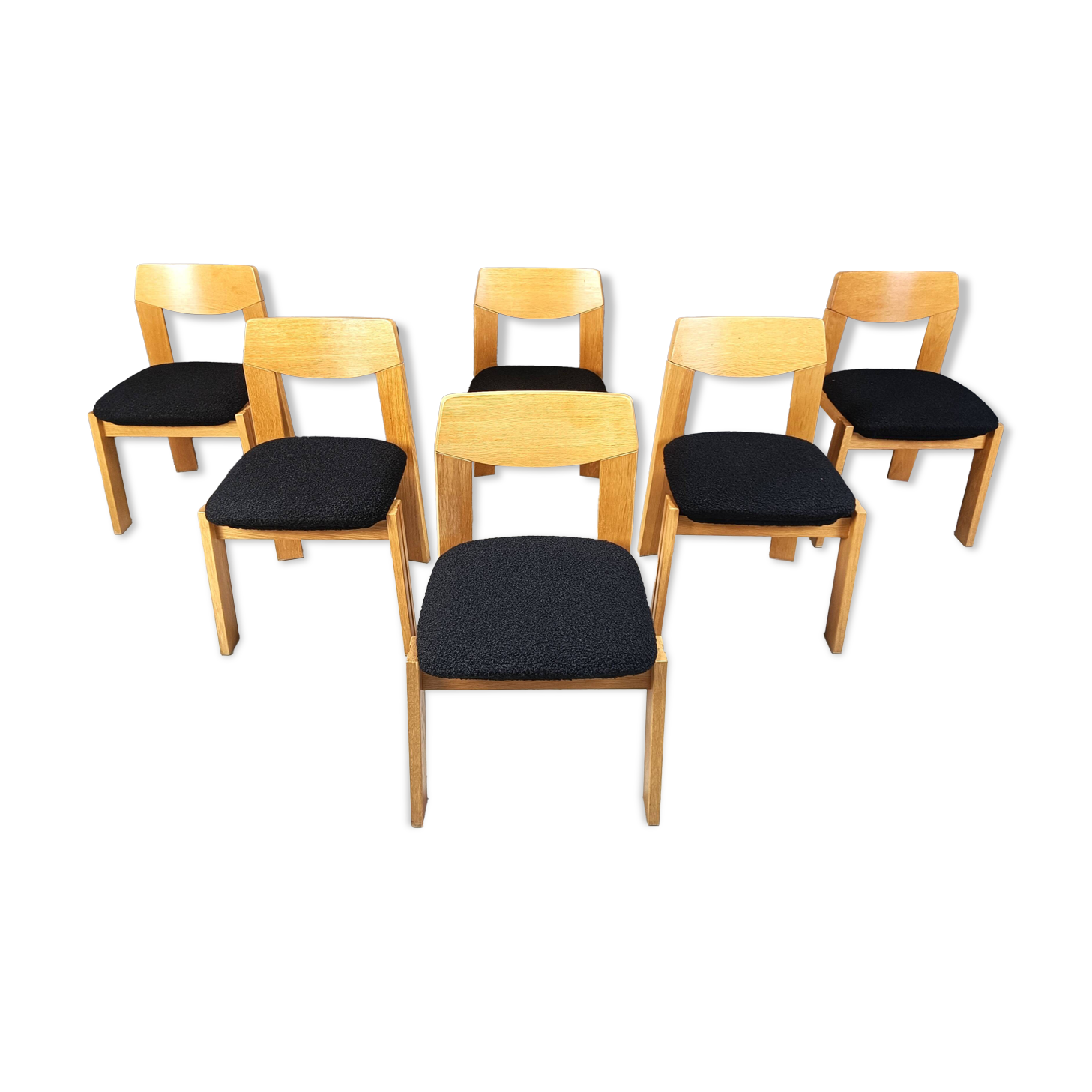 Vintage brutalist dining chairs, set of 6