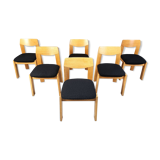 Vintage brutalist dining chairs, set of 6