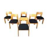 6 chaises de salle à manger brutalistes vintage