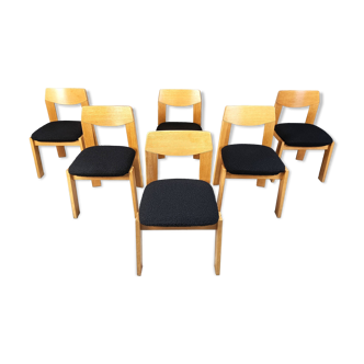 6 chaises de salle à manger brutalistes vintage