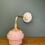 Vintage pink opaline globe wall light.