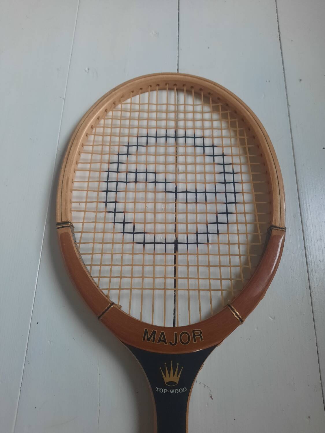 Major vintage wooden tennis racket