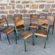 6 chaises école dépareillées industrielle école vintage collectivités Mullca