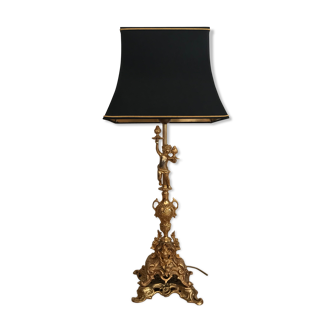 Lampe à poser en bronze doré