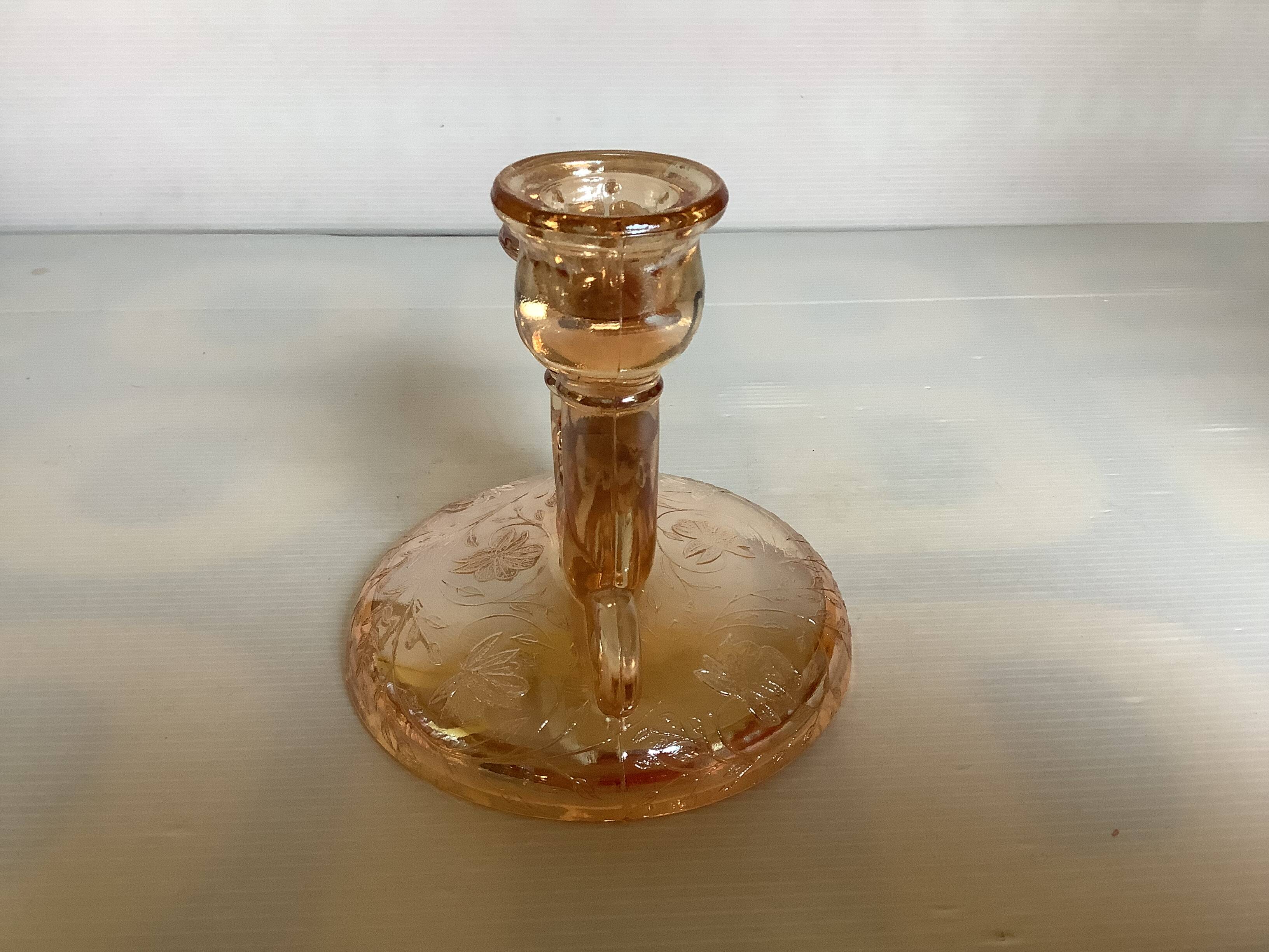Double iridescent yellow marigold carnival candle holder