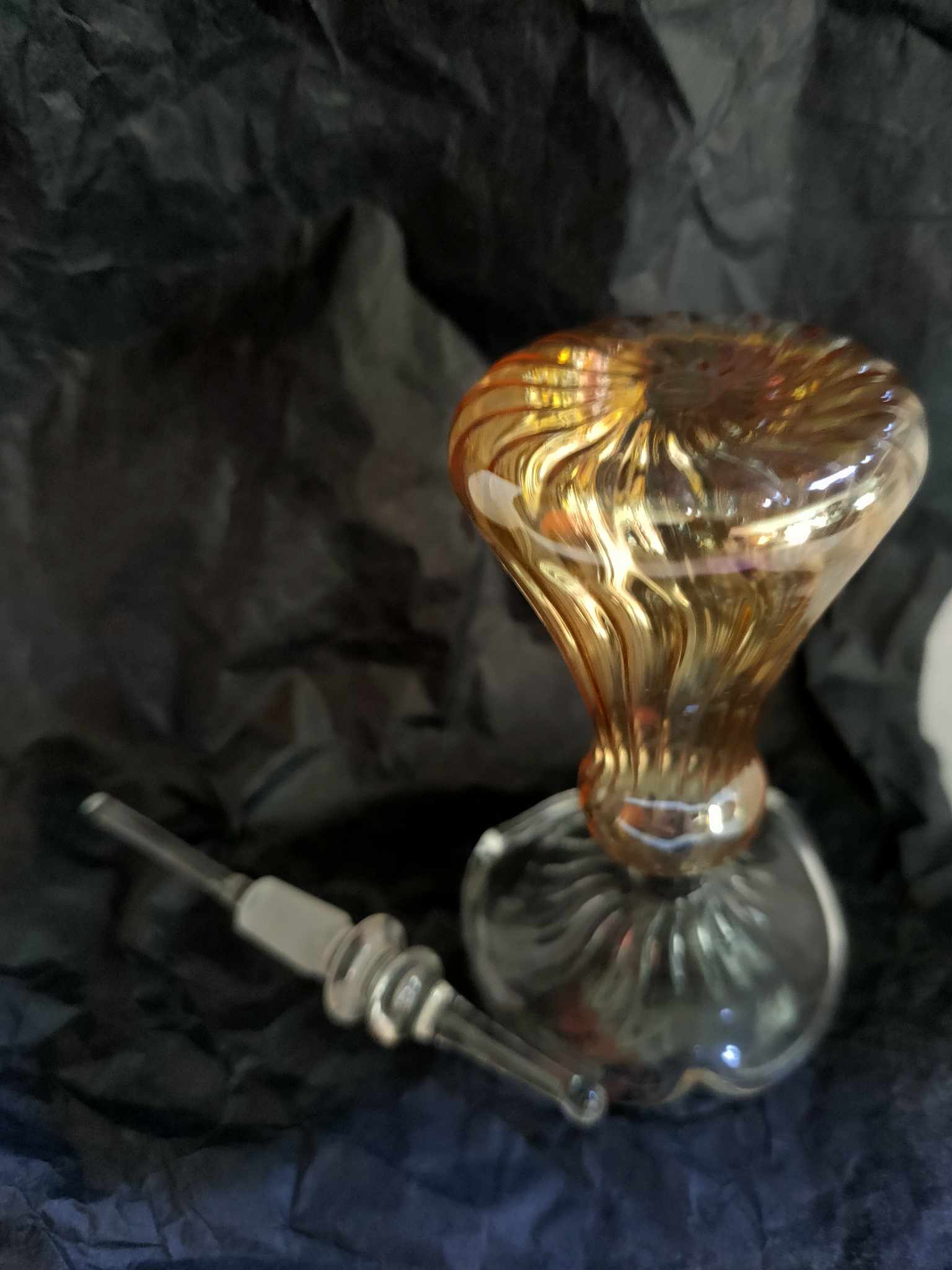 Blown glass perfume bottle