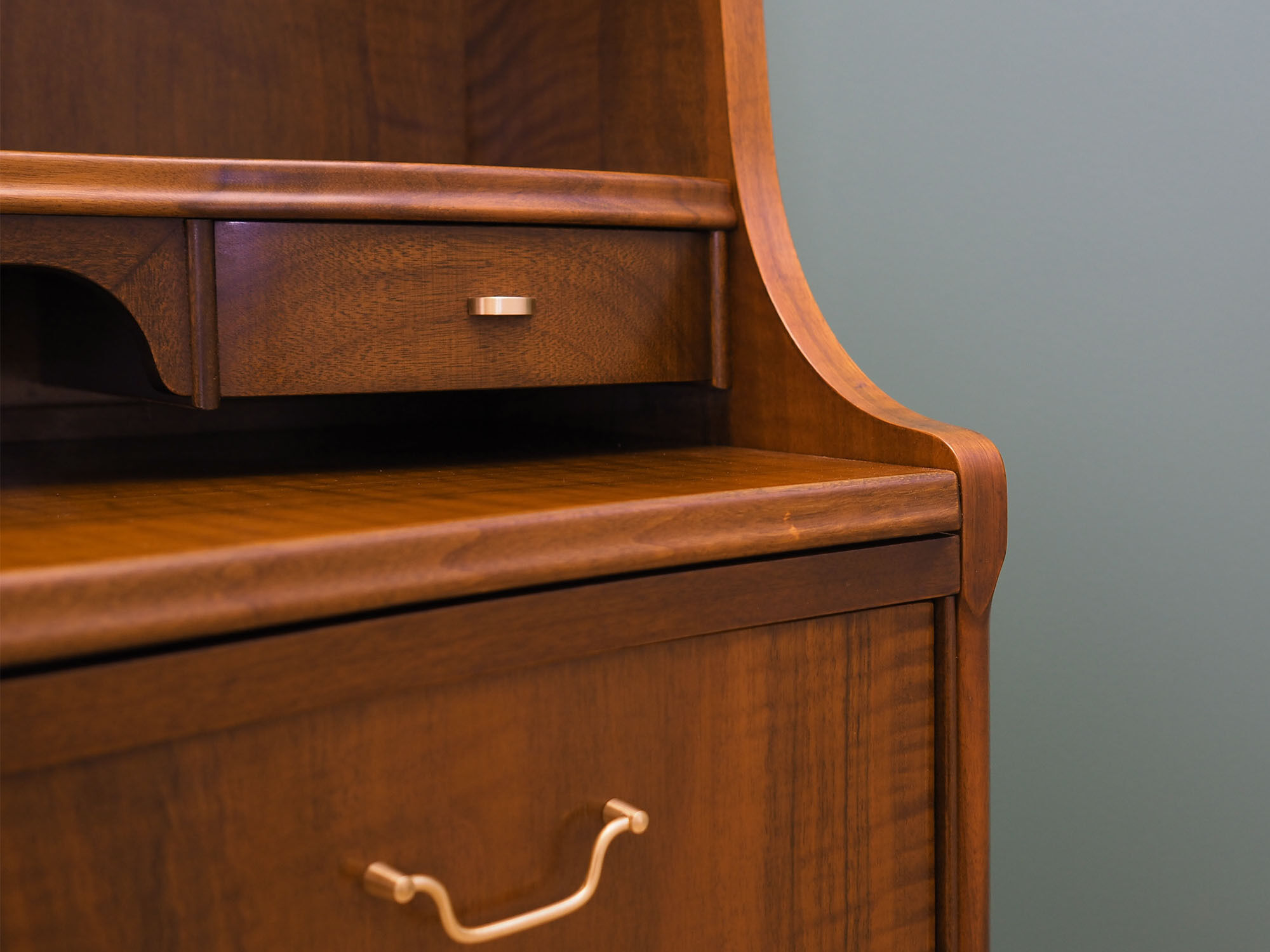 Walnut secretary, Danish design, 60s, made in Denmark