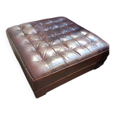 Leather pouffe