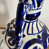 Blue-patterned ceramic vase