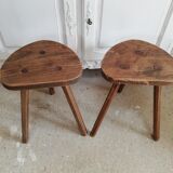 Oak triptych stools