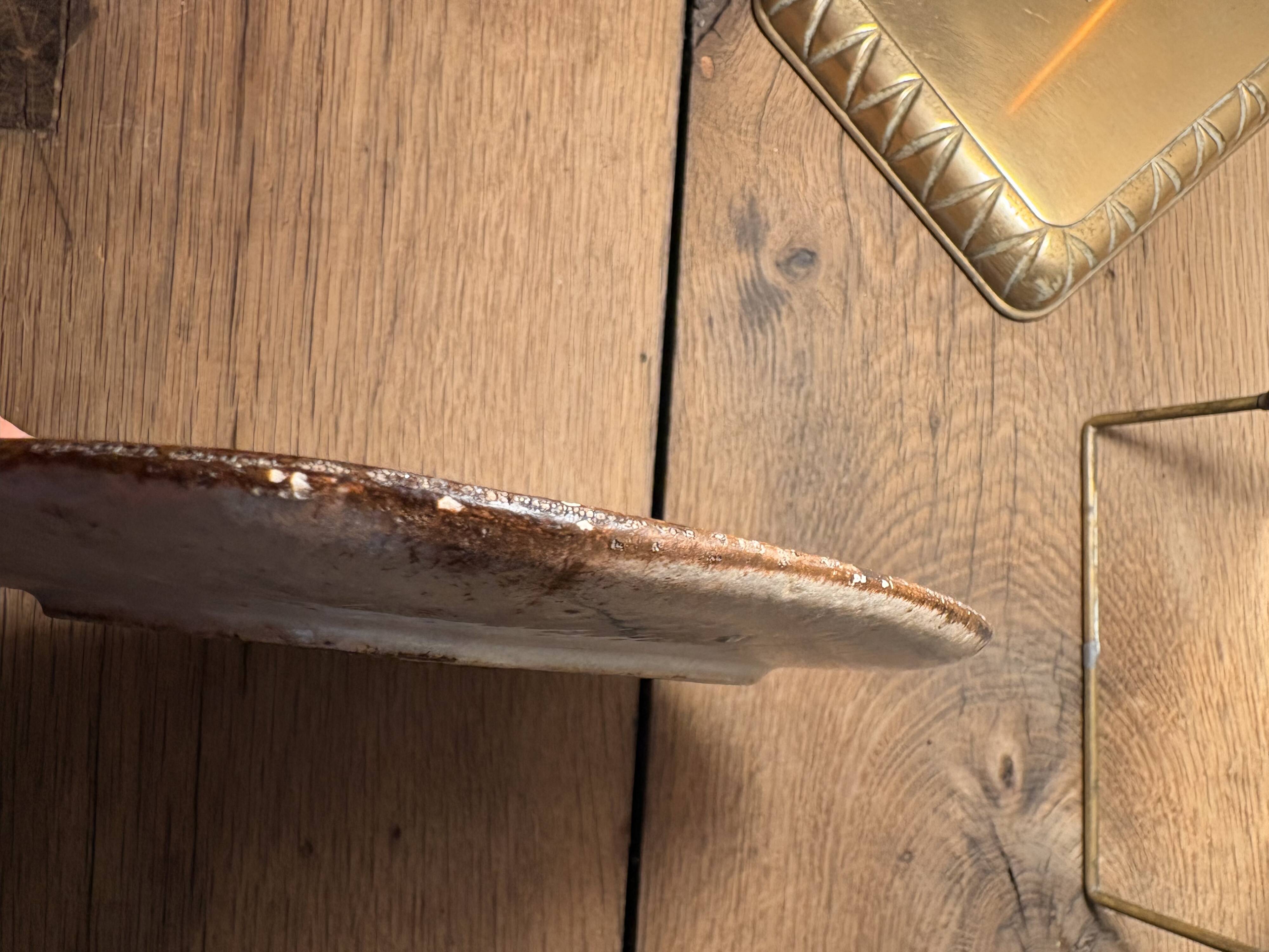 Square ceramic plate – signed Gustave Reynaud (Atelier Ratte)