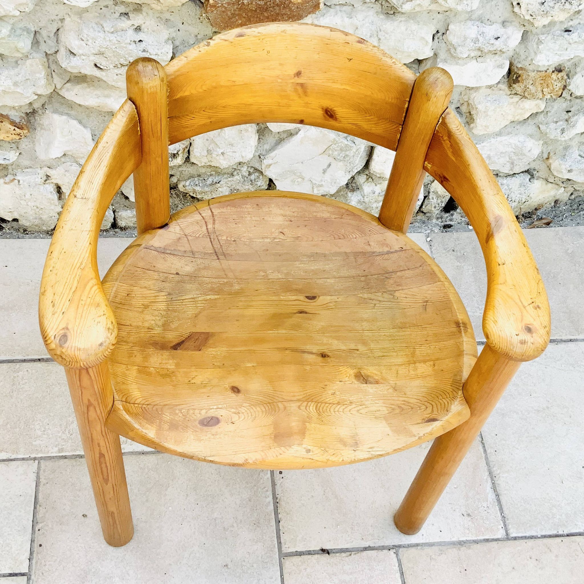 Fauteuil Scandinave En Pin Massif De Rainer Daumiller, Années 1970