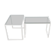 Paire de tables basses vintage métal et verre