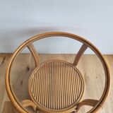 Table basse rotin et verre