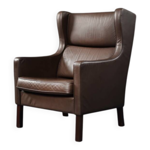 Brown leather wingback - modern