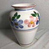 Vase old D. DINIS painted ceramics drawing flowers Decoration Vintage