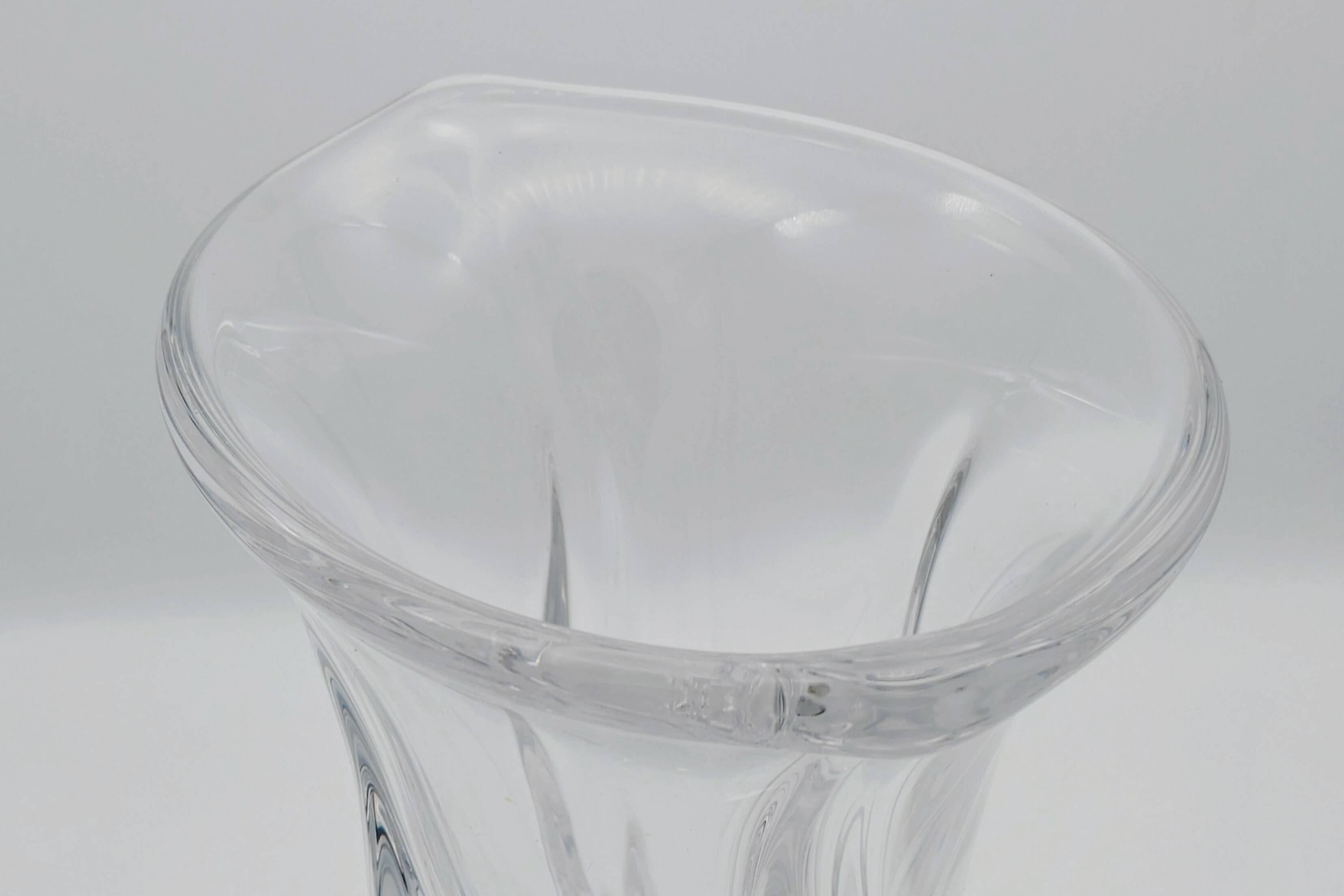 Large Pressed-Moulded Glass Vase "Swan" - Art Deco Style