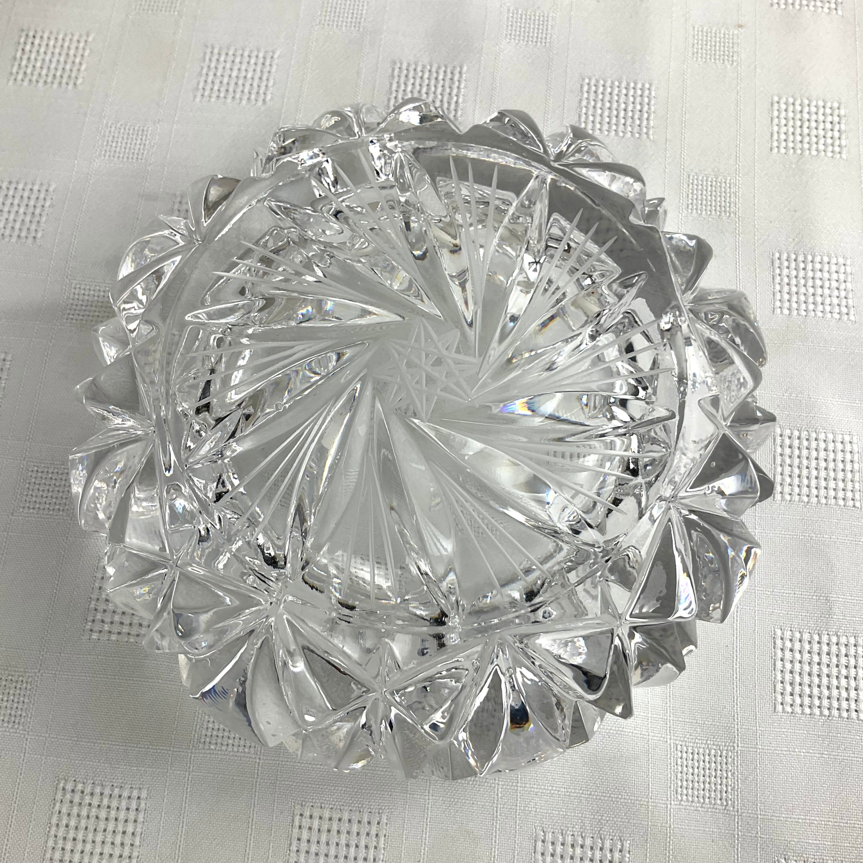 Solid crystal ashtray