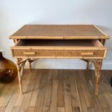 Rattan desk and canework 50s