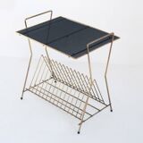 Vintage vinyl record table or magazine rack. France, 1950s