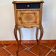 Table de chevet ancienne en bois et plateau en marbre, France fin XIXème